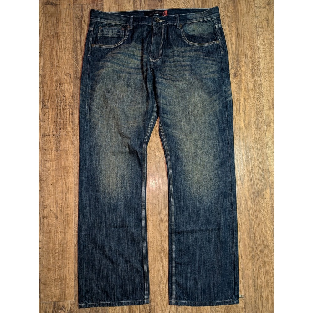 Artful Collection Jean Co Mens Blue Relaxed Straight Leg Denim Jeans AP13432 40‎